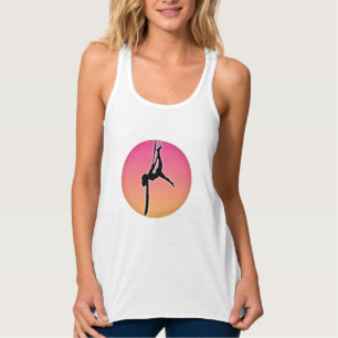 Aerialist on Aerial Silks silhouette dancer pose Singlet