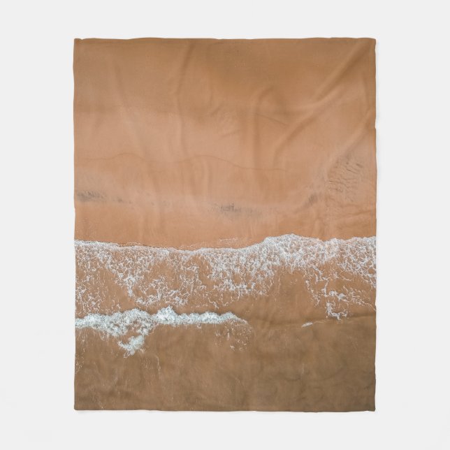 AERIEL VIEW OF THE BEACH FLEECE BLANKET (Front)
