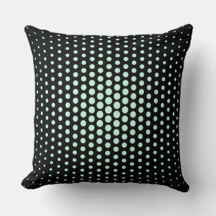 Aero Blue Techno Dots Modern Black Cushion