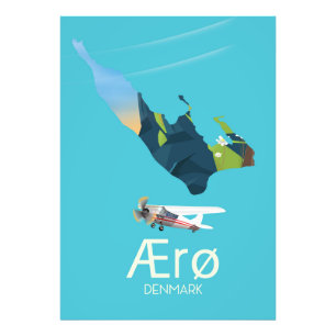 Ærø, Denmark Map travel poster