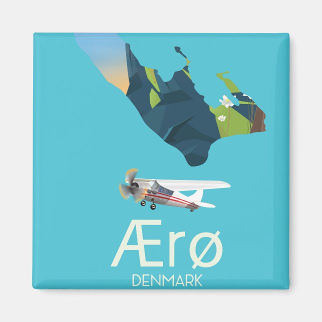 Ærø, Denmark Map travel poster Magnet (Front)