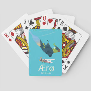 Ærø, Denmark Map travel poster Playing Cards