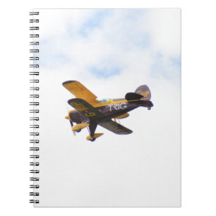 Aerobatic Biplane In Flight Notebook