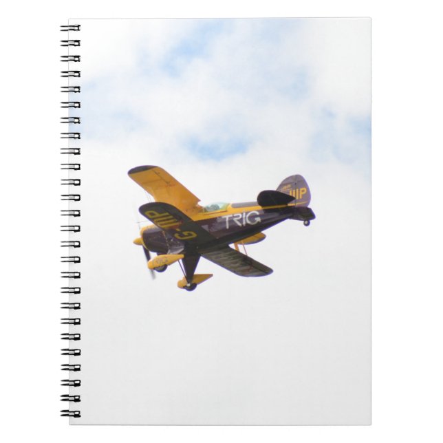 Aerobatic Biplane In Flight Notebook (Front)
