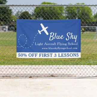 Aerobatic white blue modern aviation business  banner