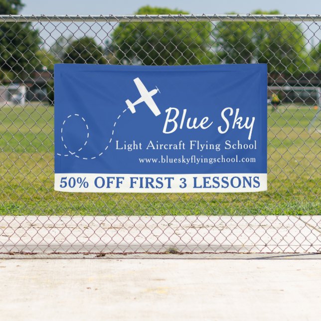 Aerobatic white blue modern aviation business  banner (Insitu)