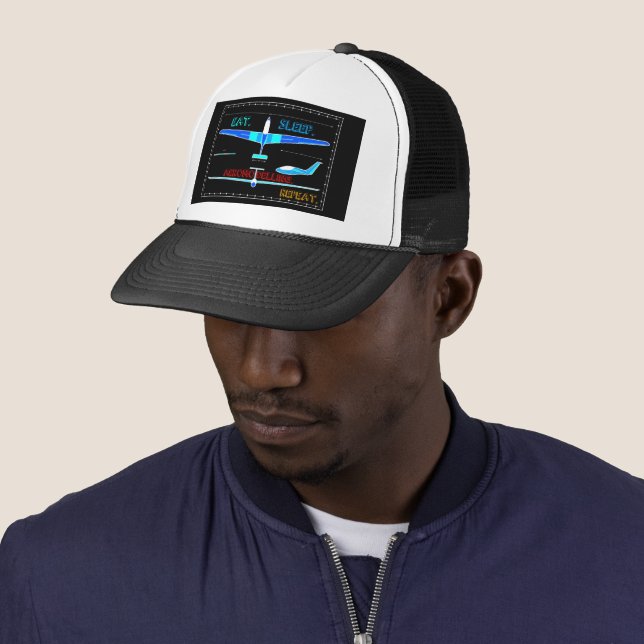 Aeromodelling Aeroplane Design Trucker Hat (In Situ)