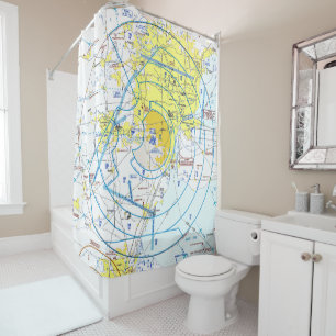 Aeronautical Chart Shower Curtain