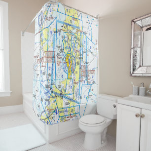Aeronautical Chart Shower Curtain