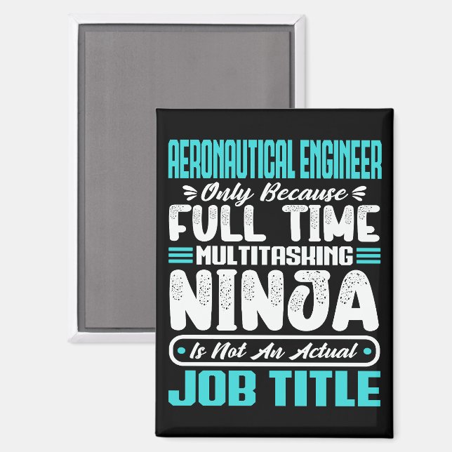 Aeronautical Engineer Job Title Profession Skills Magnet (Front/Back)