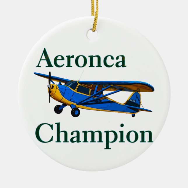 Aeronca Champion Ceramic Tree Decoration (Front)