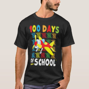 Aeroplane 100 Days of School Apparel for Teachers T-Shirt