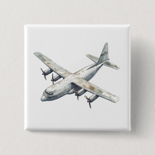 Aeroplane 15 Cm Square Badge