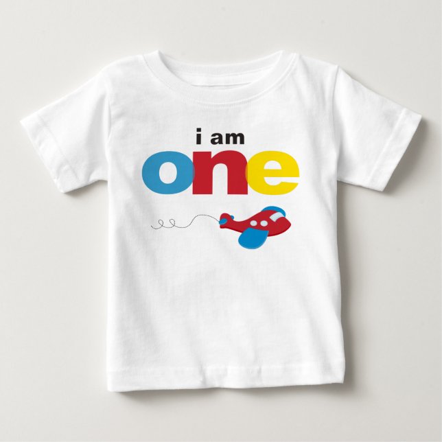 Aeroplane 1st Birthday T-shirt Toddler Baby Kid (Front)