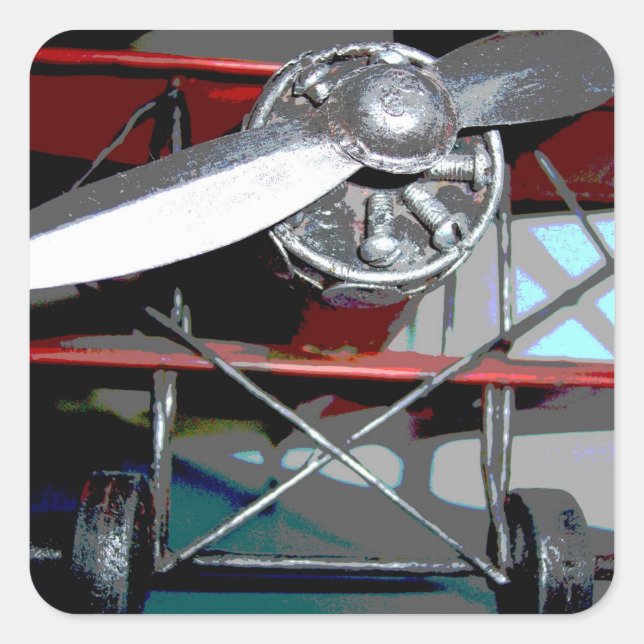 Aeroplane 2 square sticker (Front)