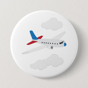 Aeroplane 7.5 Cm Round Badge