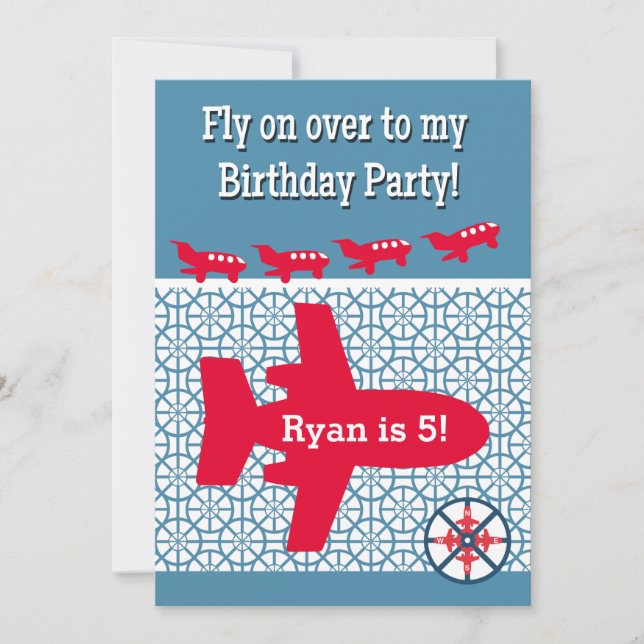 Aeroplane Aeroplane Birthday Party Invitation (Front)
