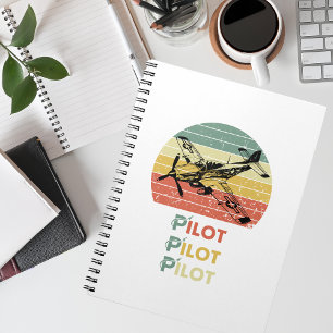Aeroplane against a Retro Vintage Sunset, Aviation Notebook