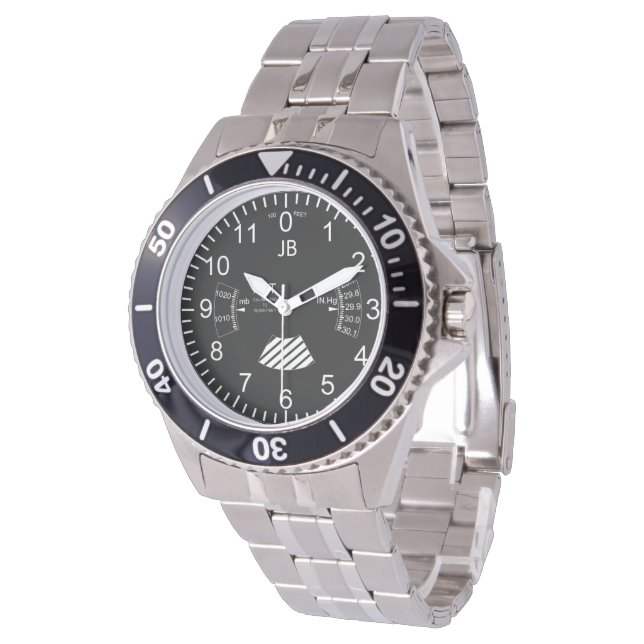 aeroplane altimeter watch (Angled)