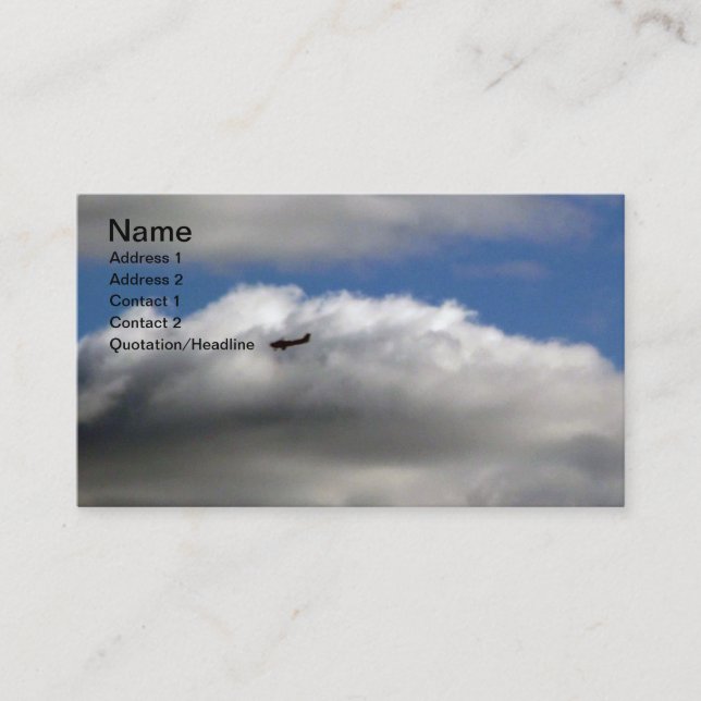 Aeroplane and clouds business card (Front)