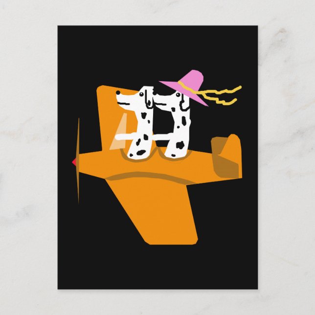 Aeroplane and Dalmatians Postcard (Front)