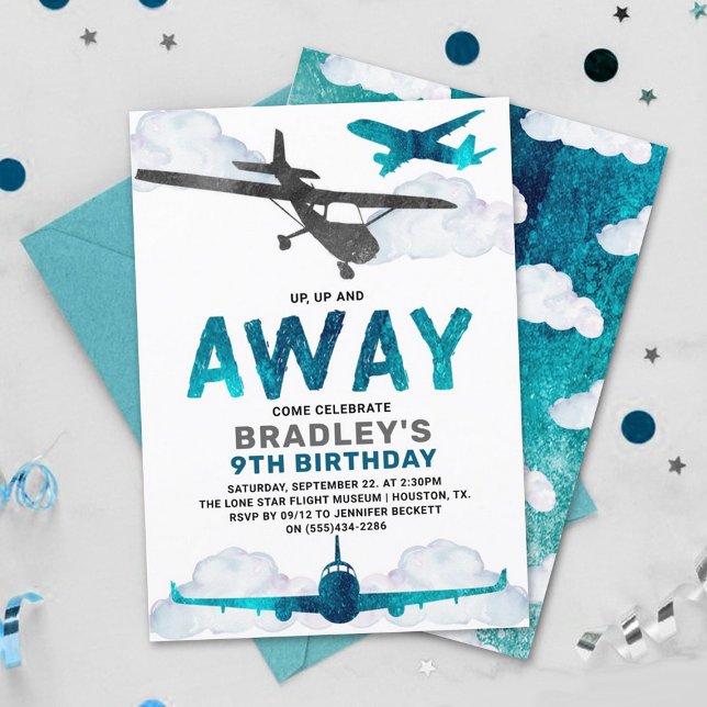 Aeroplane Aviation Any Age Birthday Party Invitation (Creator Uploaded)