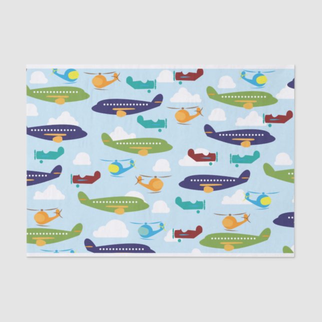 Aeroplane Aviation Theme Tissue Paper (Front)
