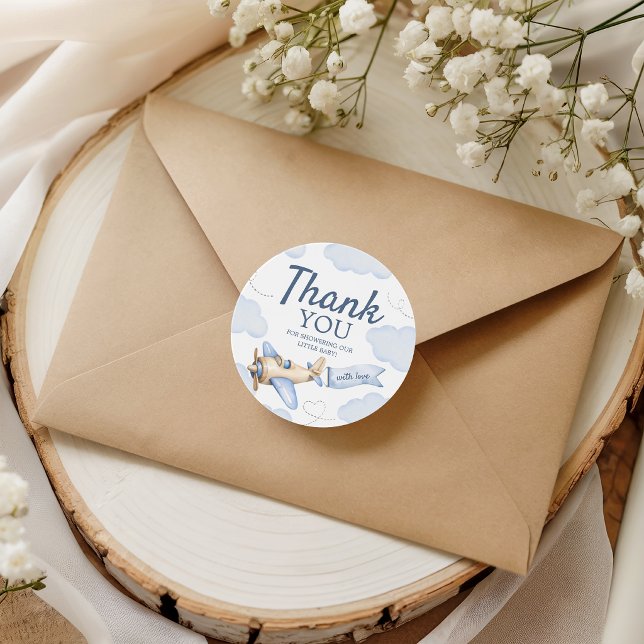 Aeroplane Aviator Clouds Favour Thank You Tag (Creator Uploaded)