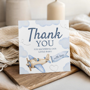 Aeroplane Aviator Clouds Favour Thank You Tag