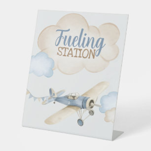 Aeroplane Aviator Pilot 1st Birthday Drinks Fuelli Pedestal Sign