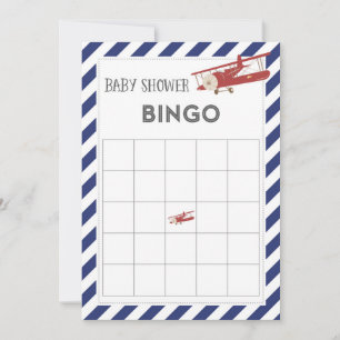 Aeroplane Baby Shower Bingo Card