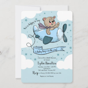 Aeroplane Baby Shower Invitation