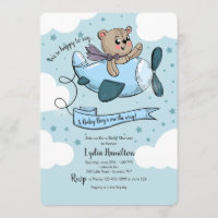 Aeroplane Baby Shower Invitation