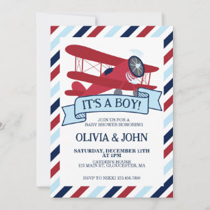 Aeroplane Baby Shower Invitation