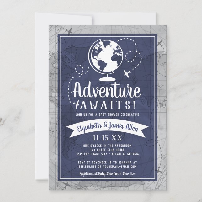 Aeroplane Baby Shower Invitation (Front)