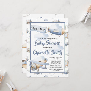 Aeroplane Baby Shower invitation