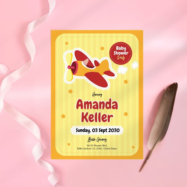 Aeroplane Baby Shower Invitation (Creator Uploaded)