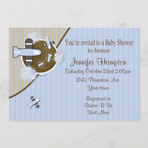 Aeroplane Baby Shower Invitation
