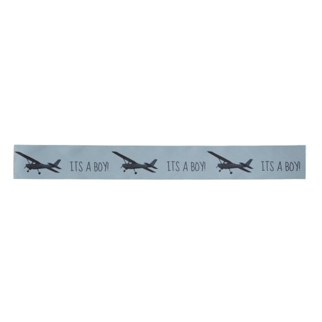 Aeroplane Baby Shower Satin Ribbon (Front)