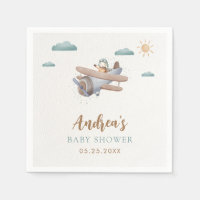 Aeroplane Baby Shower Traveller Napkins