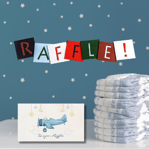 Aeroplane Baby Shower Whimsical Boy Baby Welcome Enclosure Card