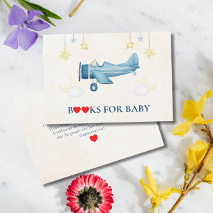 Aeroplane Baby Shower Whimsical Boy Baby Welcome Enclosure Card