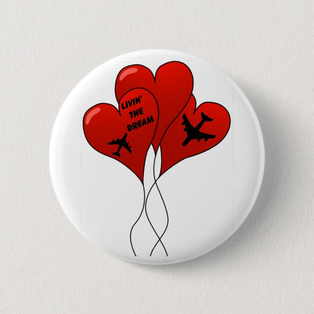 Aeroplane Balloons 6 Cm Round Badge (Front)