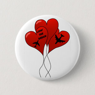 Aeroplane Balloons 6 Cm Round Badge