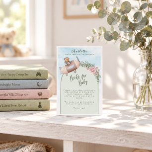 Aeroplane Bear Pilot Baby Shower Books for Baby Enclosure Card