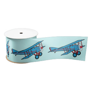 Aeroplane: Biplane 3 Inches Satin Ribbon