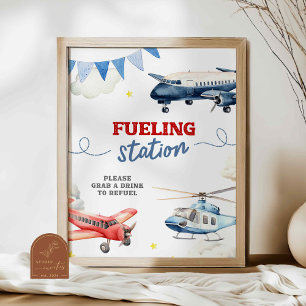Aeroplane Birthday Fuelling Station Custom Sign