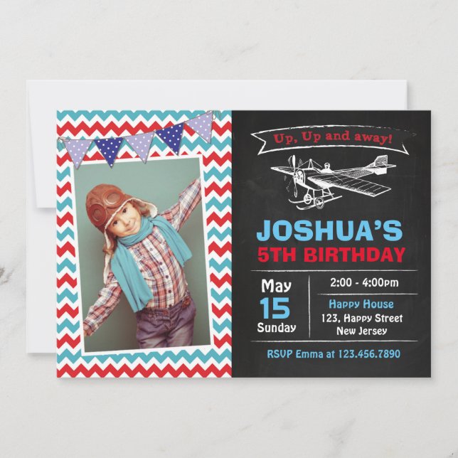 Aeroplane Birthday Invitation (Front)