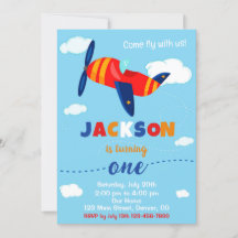 Aeroplane birthday invitation Pilot party invite