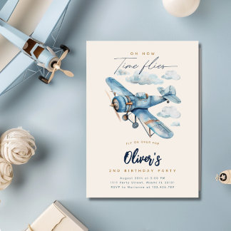 Aeroplane Birthday Invitation | Vintage Aeroplane